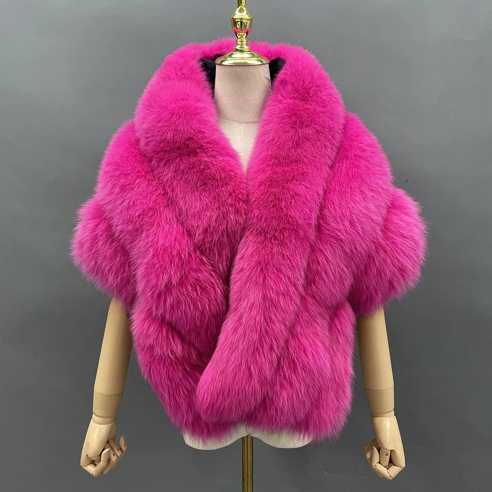Plush Cross Front Wrap Cape for Layering over Outfits