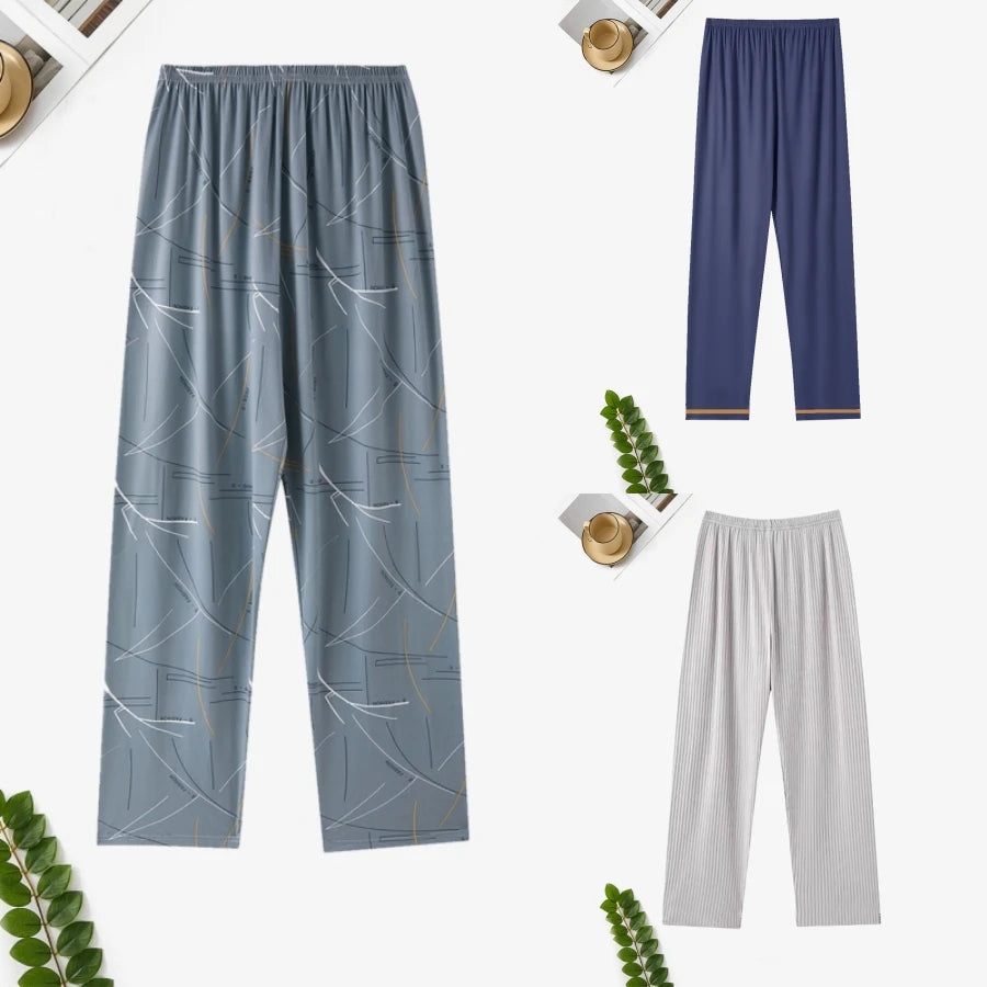 Men's Printed Long Pajama Pants with Pack Options