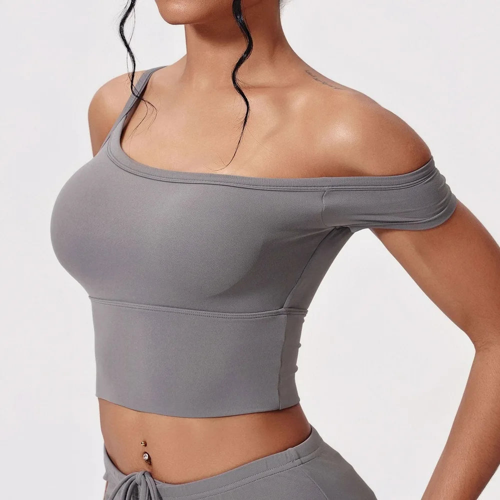 Women's Off-Shoulder Workout Crop Top