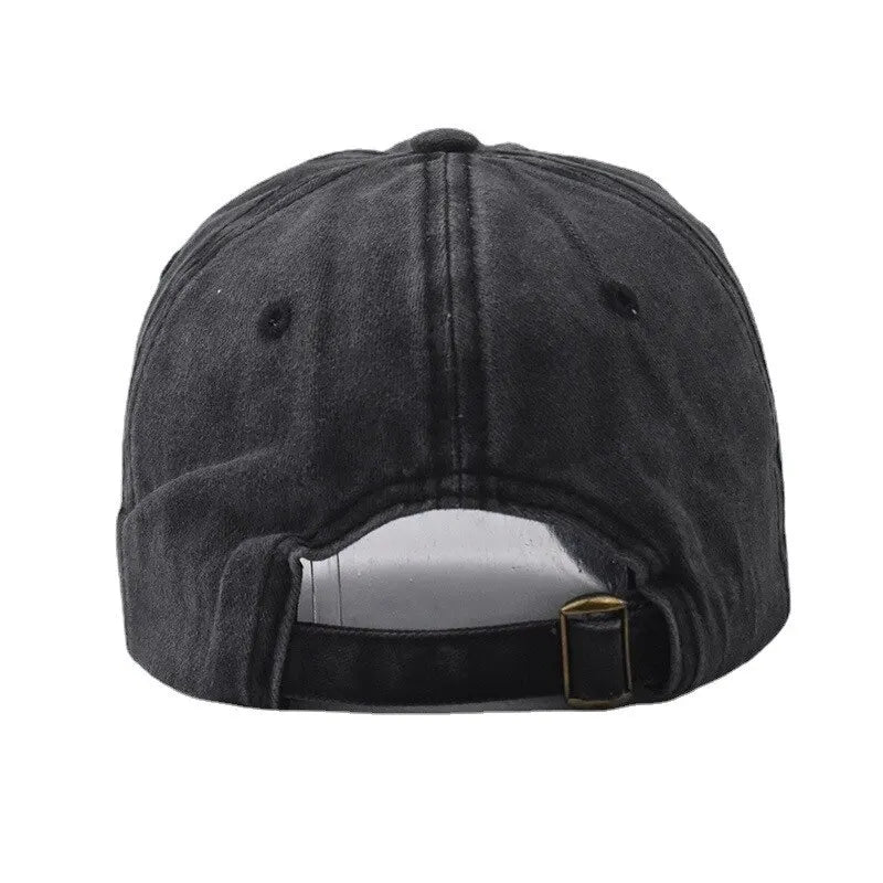 Letter Embroidered Washed Look Baseball Cap with Adjustable Back