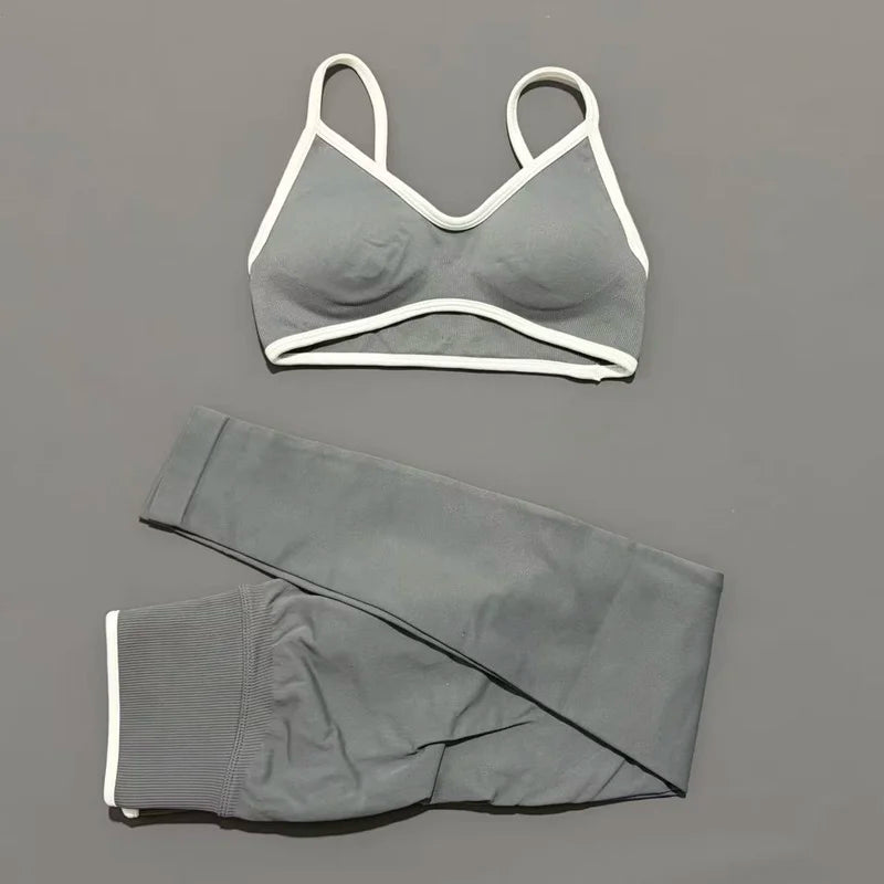 Women's Strappy Bra And Shorts Yoga Set For Workout Outfits