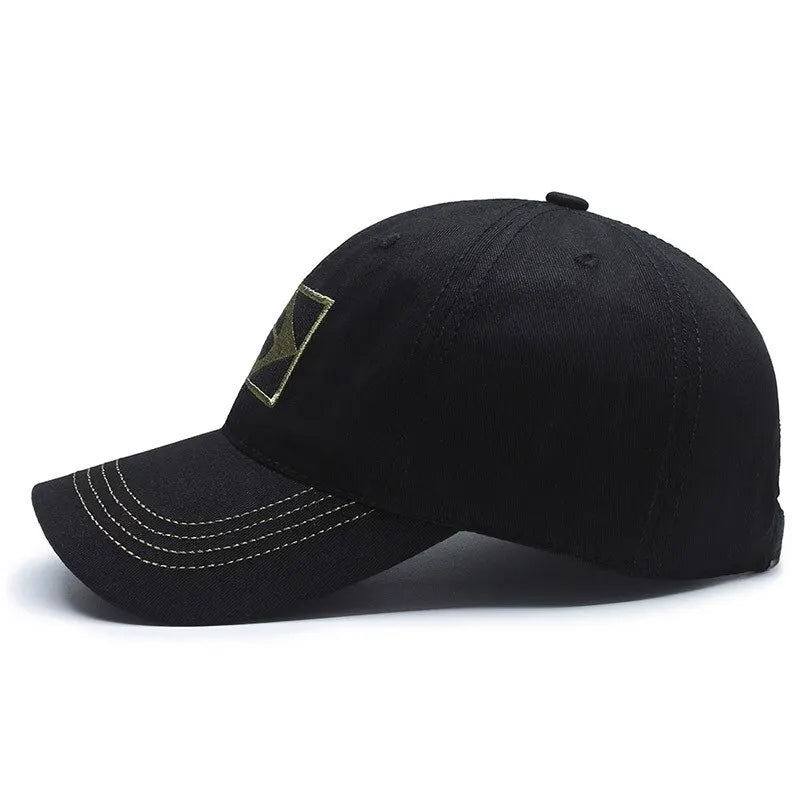 Flag Motif Baseball Cap with Curved Brim Design