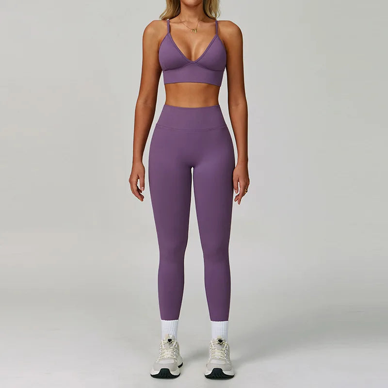 Women's Bra And Leggings Yoga Set For Workout Outfits