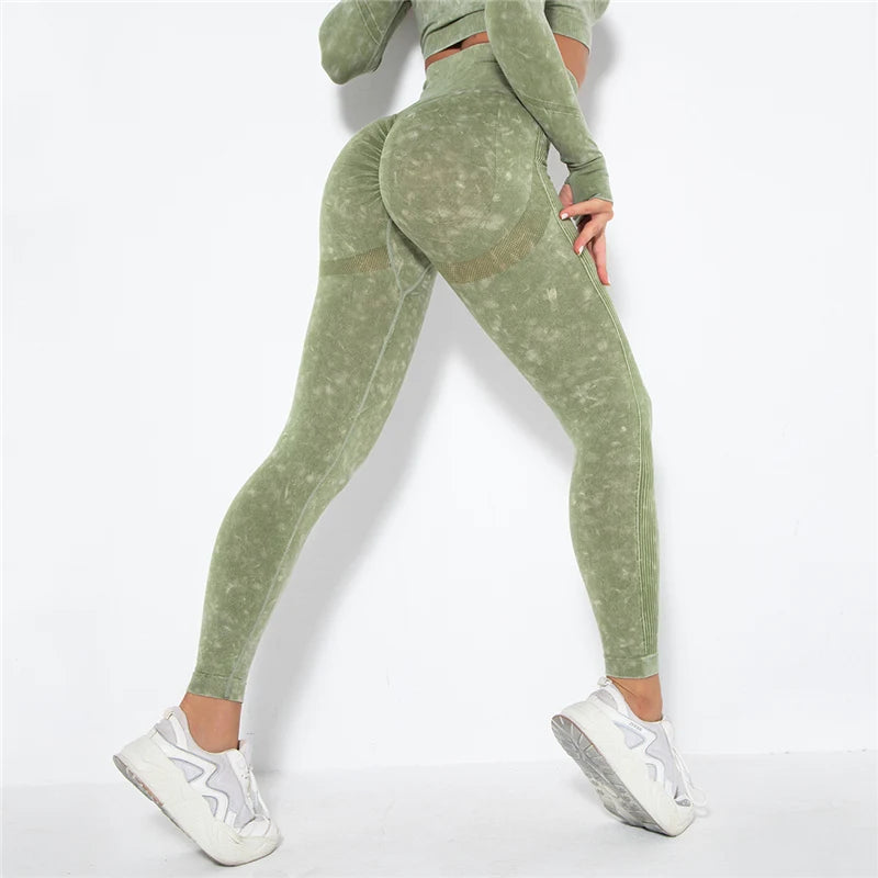 Women's Long Sleeve Crop Top And Leggings Yoga Set
