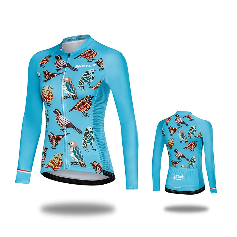 Women Cycling Jersey Long Sleeve Breathable Lightweight Spring Autumn Road Bike Top