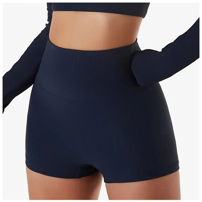 Women’s Seamless Yoga Set with Padded Sports Bra & Workout Shorts