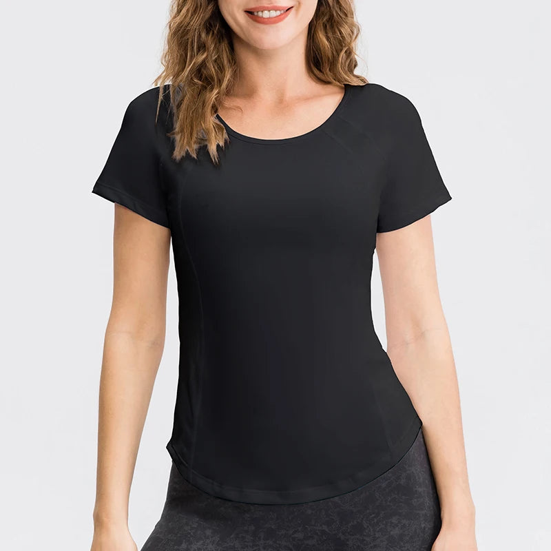 Women's Loose Round Neck Short Sleeve T-shirt For Workout Outfits