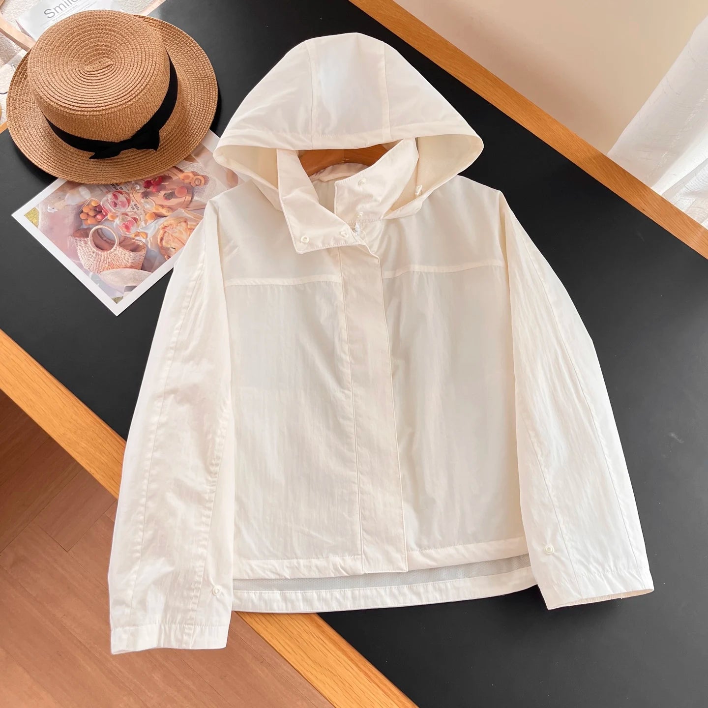 Women's Hooded Button-Front Outdoor Jacket