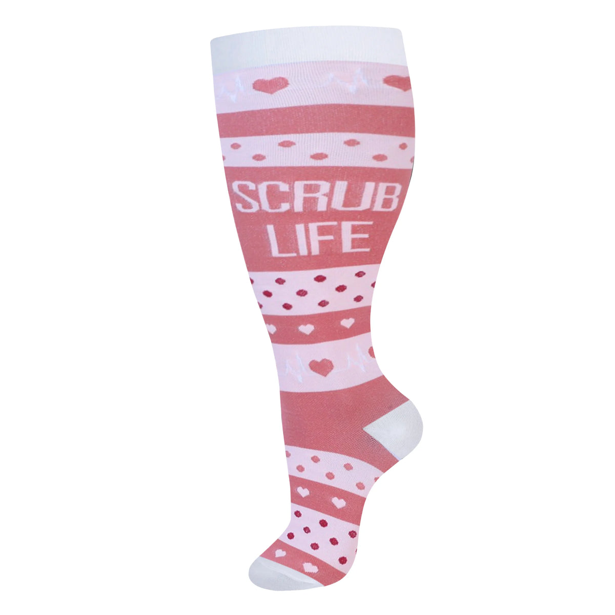 Plus Size Knee High Compression Socks with Pattern Options