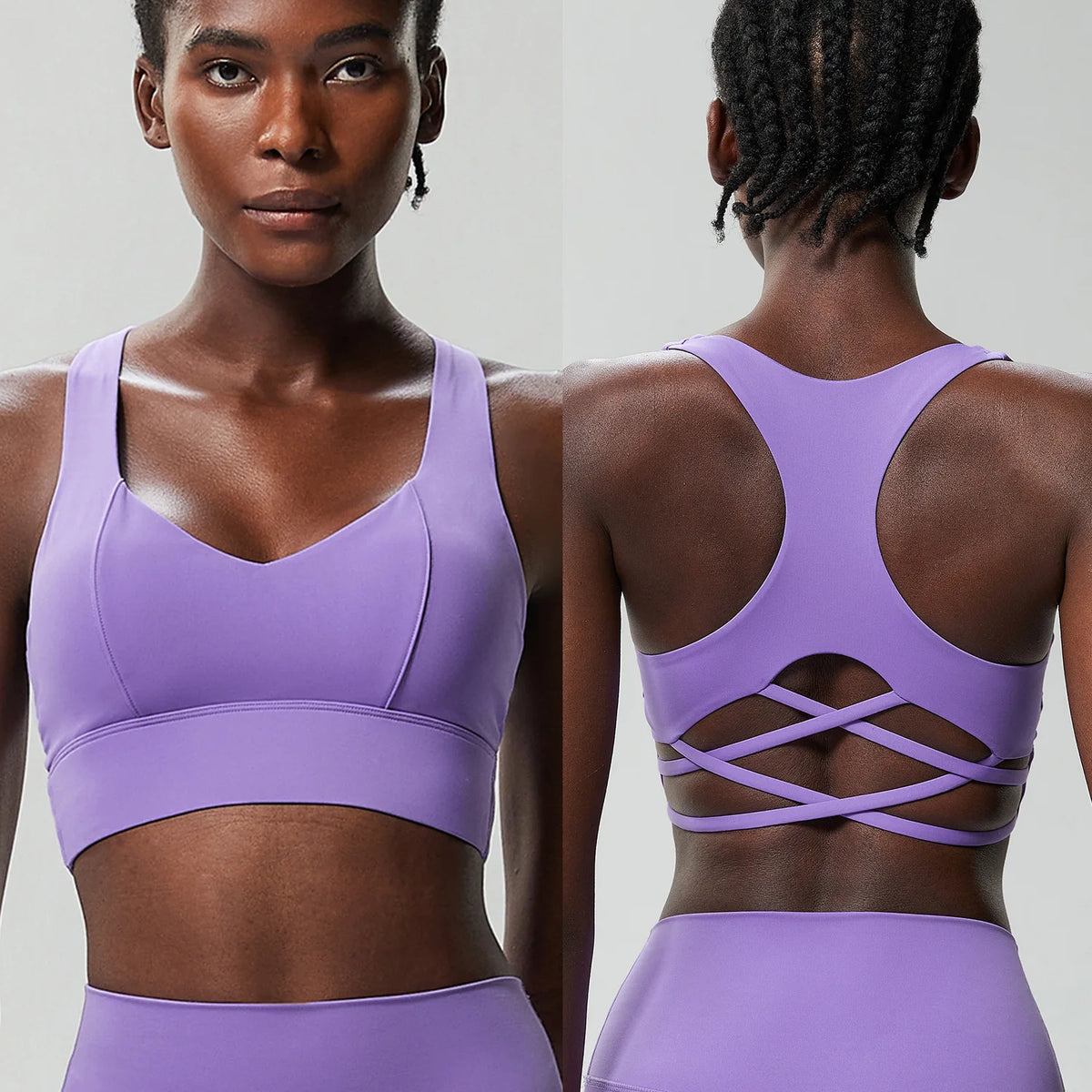 Women's Racerback Lattice Strap Sports Bra
