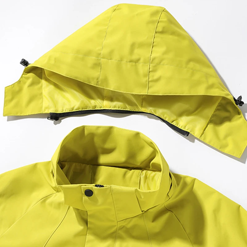 Hooded Long Sleeve Full Zip Outdoor Hiking Jacket with Pockets