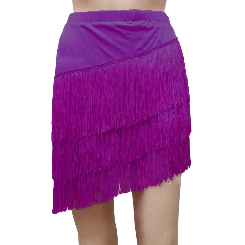 Women's Fringe Mini Latin Dance Skirt for Ballroom and Salsa Outfits