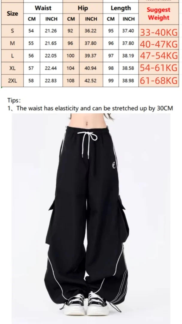Women's Loose Wide Leg Pants with Contrast Stripe Style Options