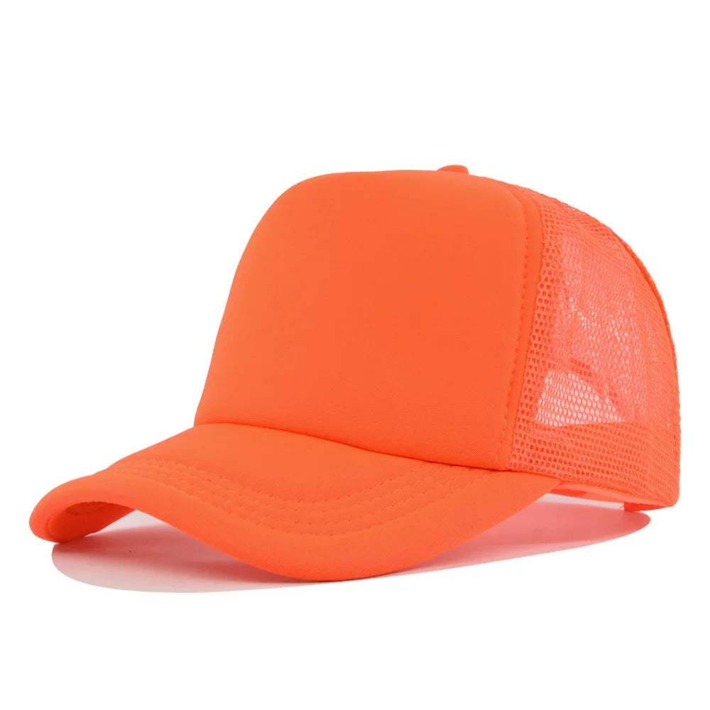 Plain Mesh Trucker Cap with Curved Brim Shape