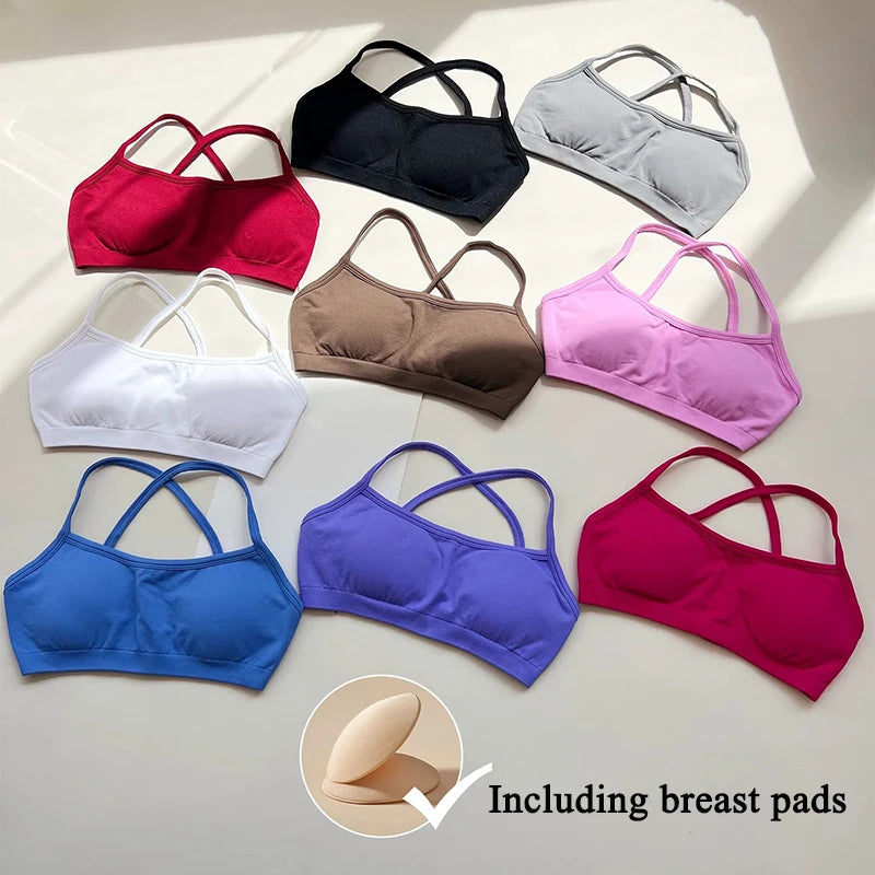 Women's Thin Strap Cross Back Sports Bra