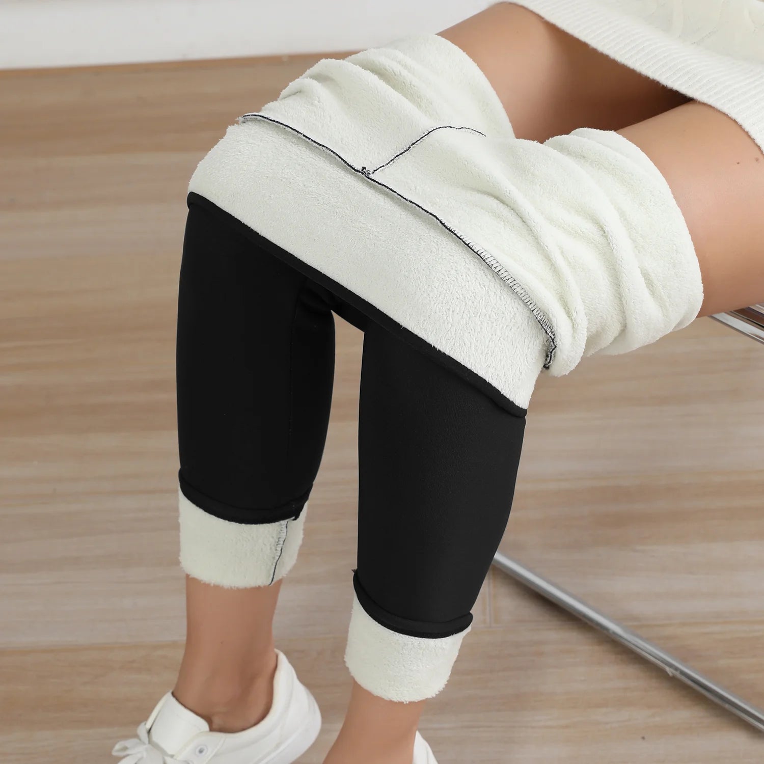 Women's High-Waist Fleece-Lined Stretch Ankle-Length Leggings