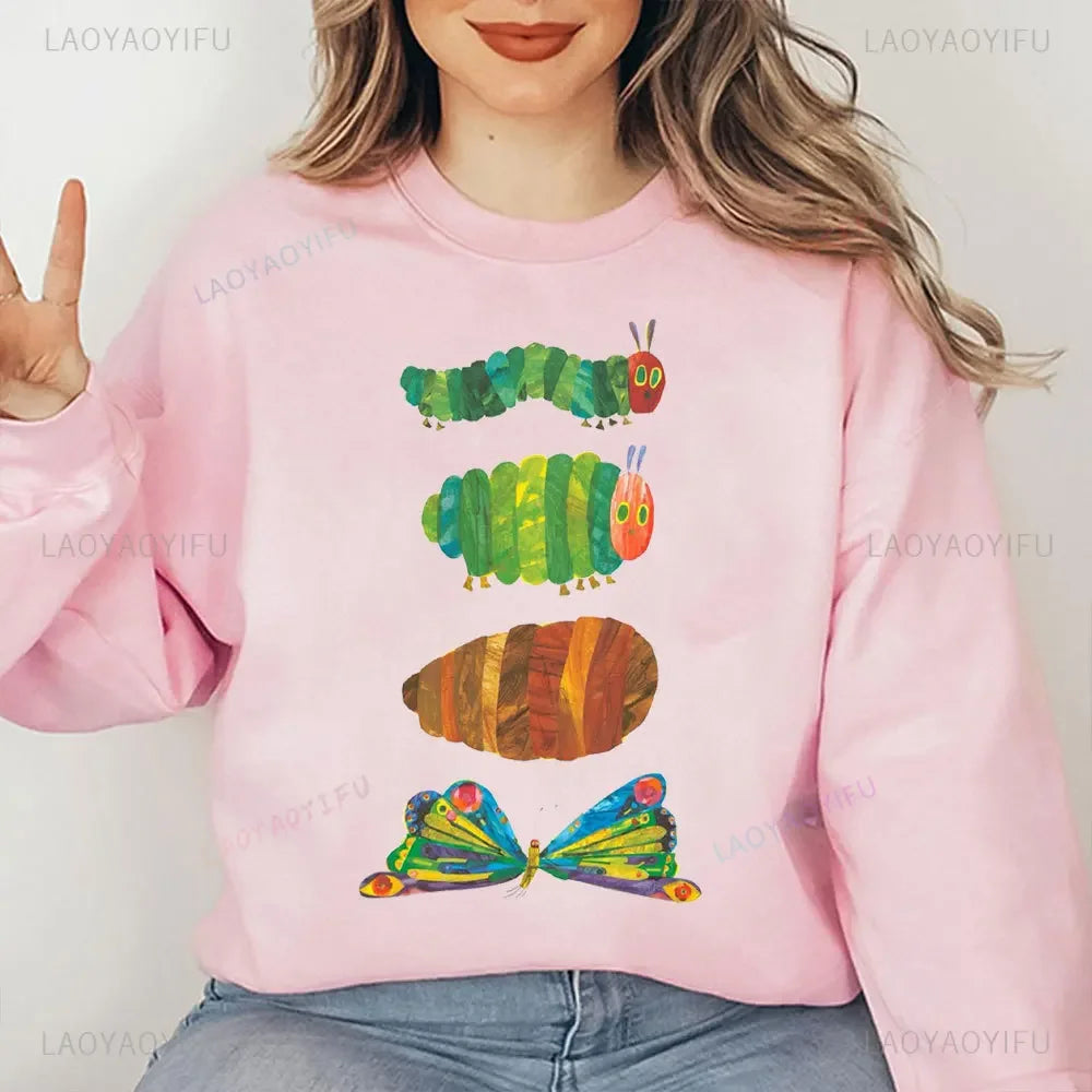 Caterpillar Graphic Long Sleeve Pullover Casual Sweatshirt for Layering