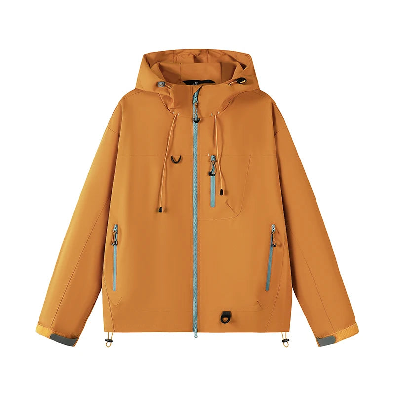 Men's Colour Block Hooded Zip Front Jacket