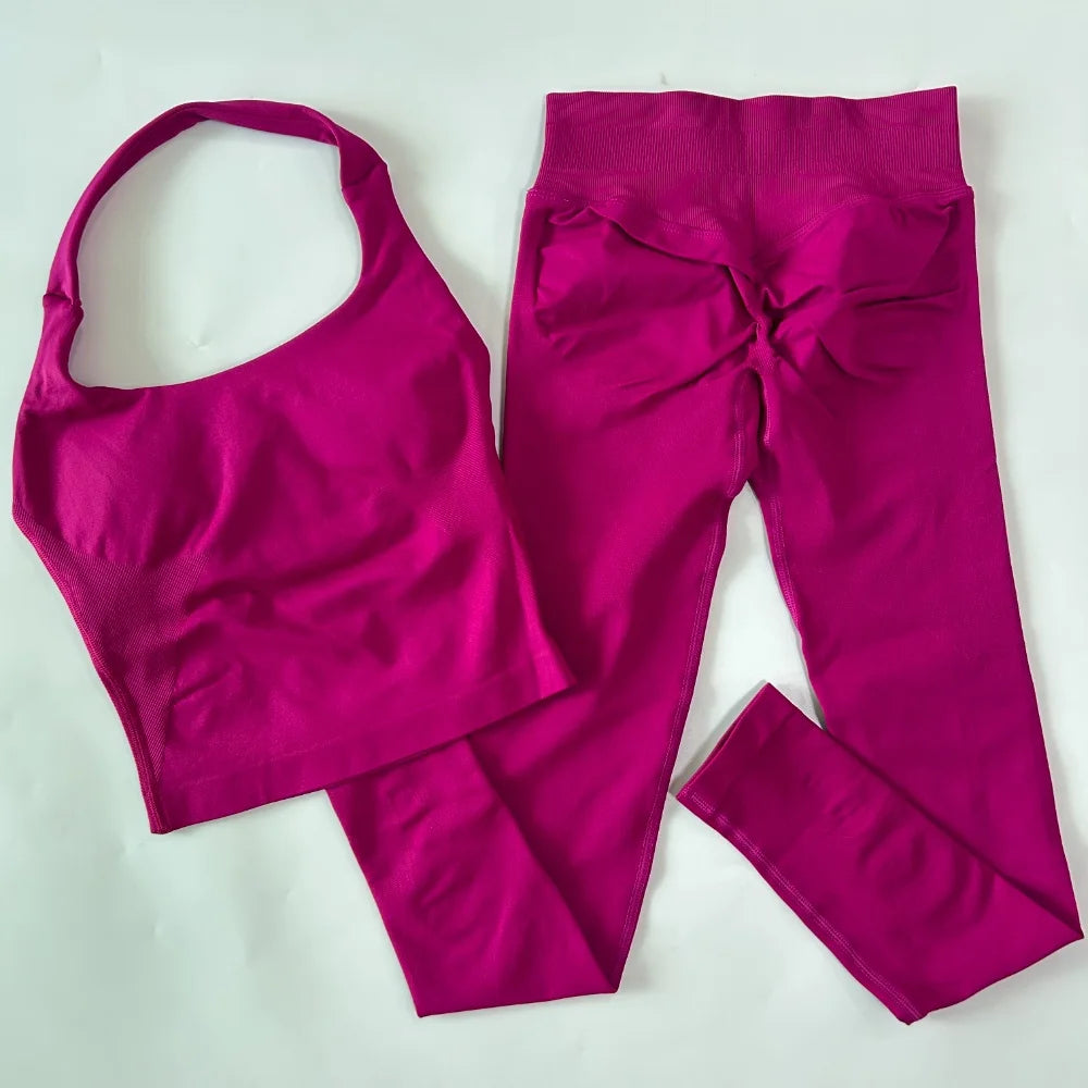 Women's Longline Tank And Shorts Yoga Set For Workout Outfits