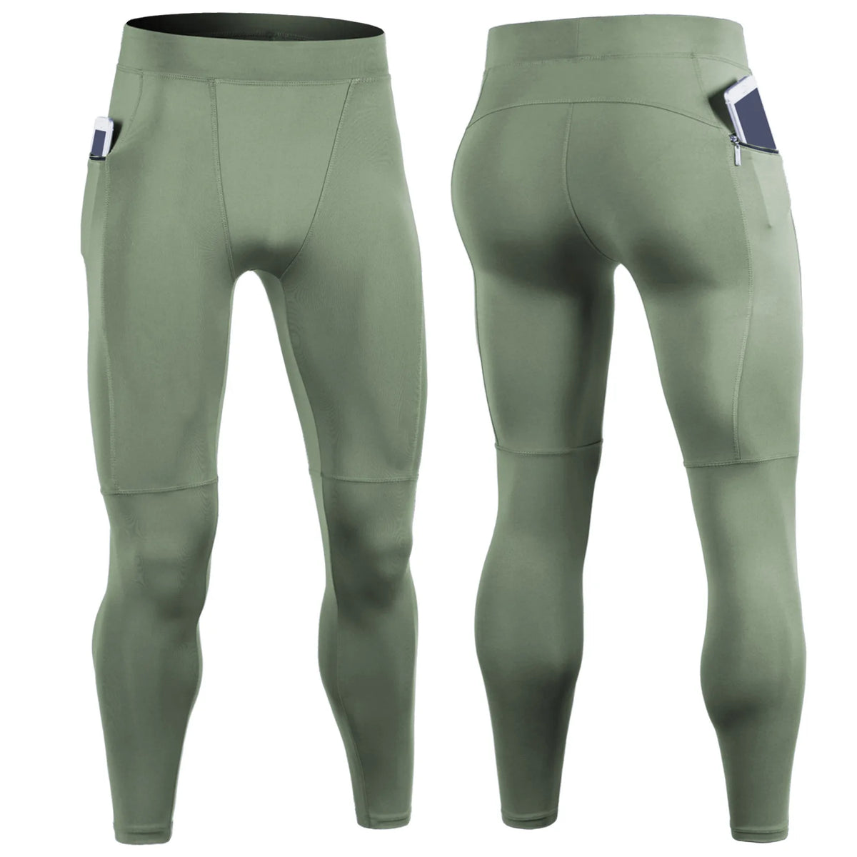 Men's Pocket Training Leggings for Gym and Running