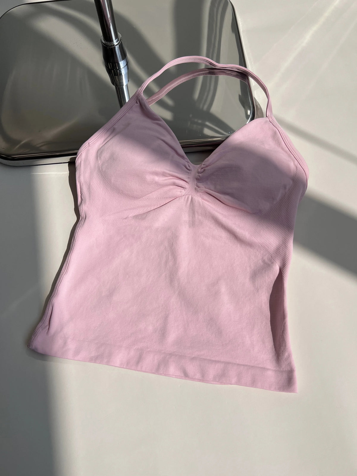 Women's V Neck Strappy Longline Tank Top For Workout Outfits