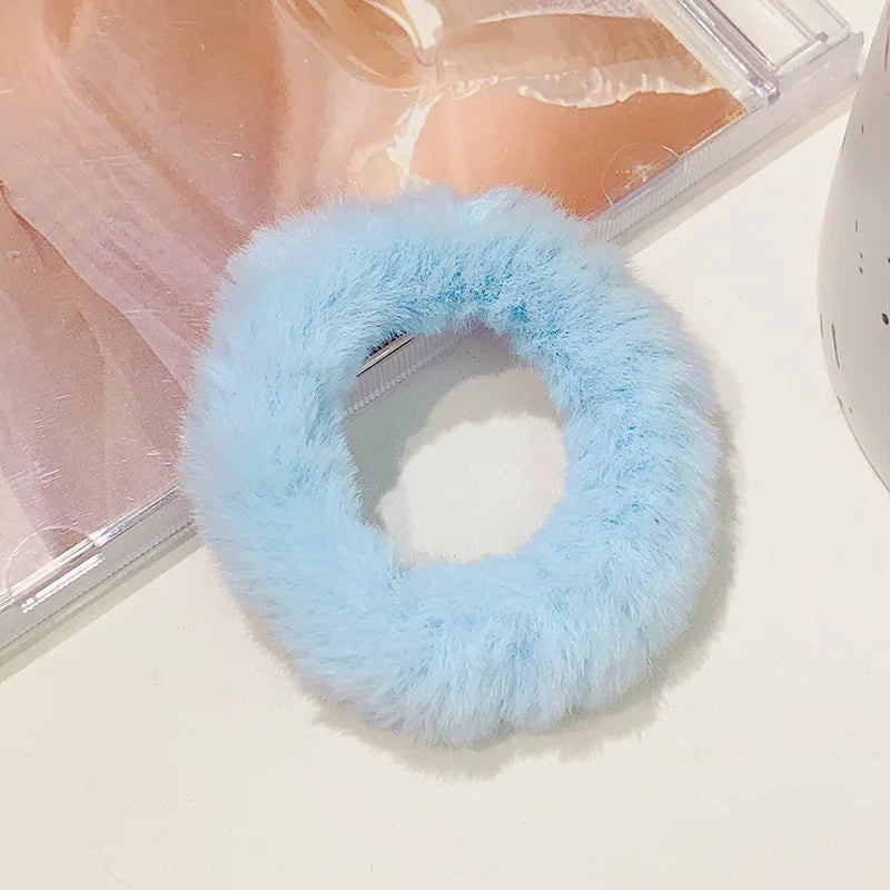 Fluffy Faux Fur Scrunchie Hair Band with Thick and Thin Options
