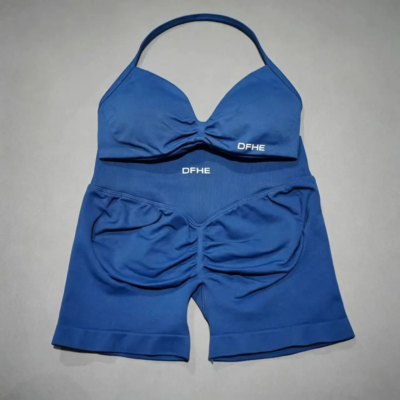 Women's Twist Halter Bra And Shorts Yoga Set