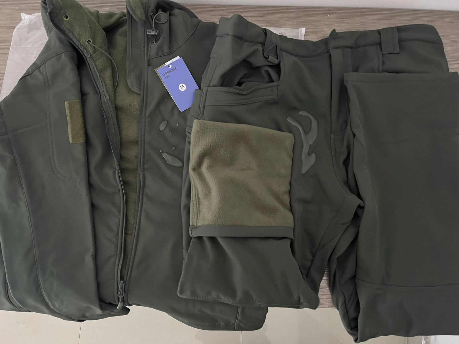 Outdoor Hooded Jacket and Trouser Clothing Set with Style Options