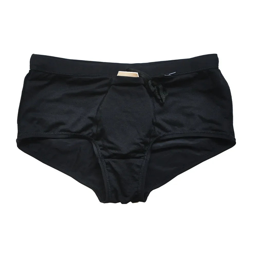 Men's Swimsuit Bottoms in Black Brazilian-Cut Swim Briefs for Beach and Pool Wear