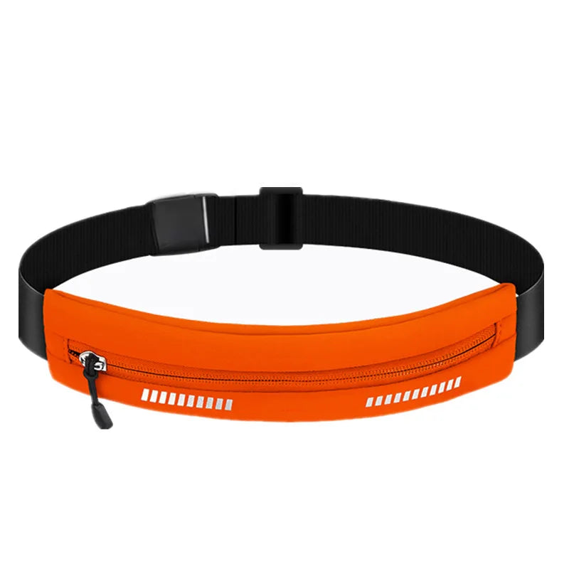 Slim Running Waist Bag with Zippered Front Storage