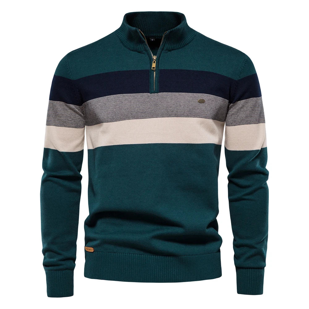 Men's Mock Neck Long Sleeve Sweater