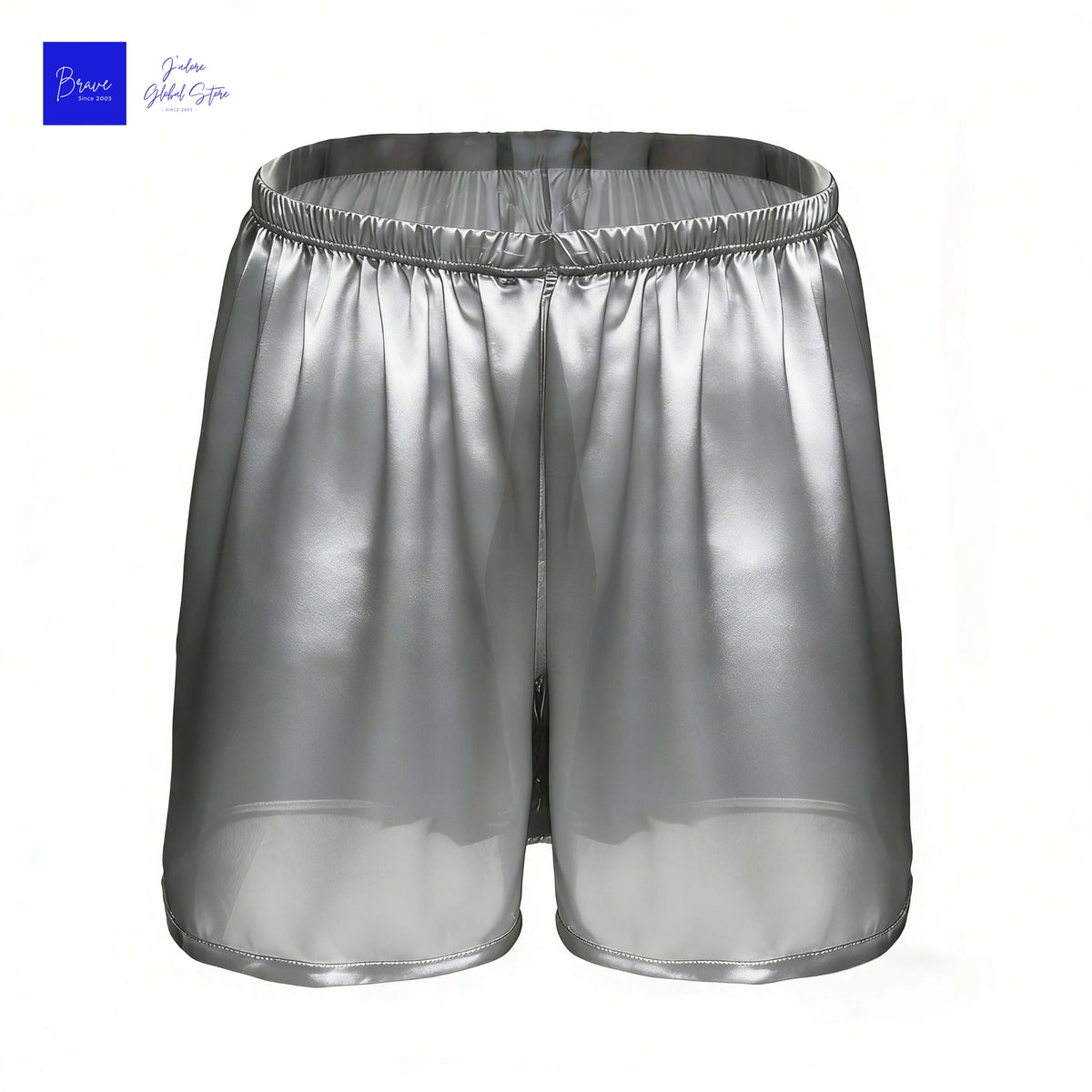 Men's Satin Look Elastic Waist Sleep Shorts with Print Options