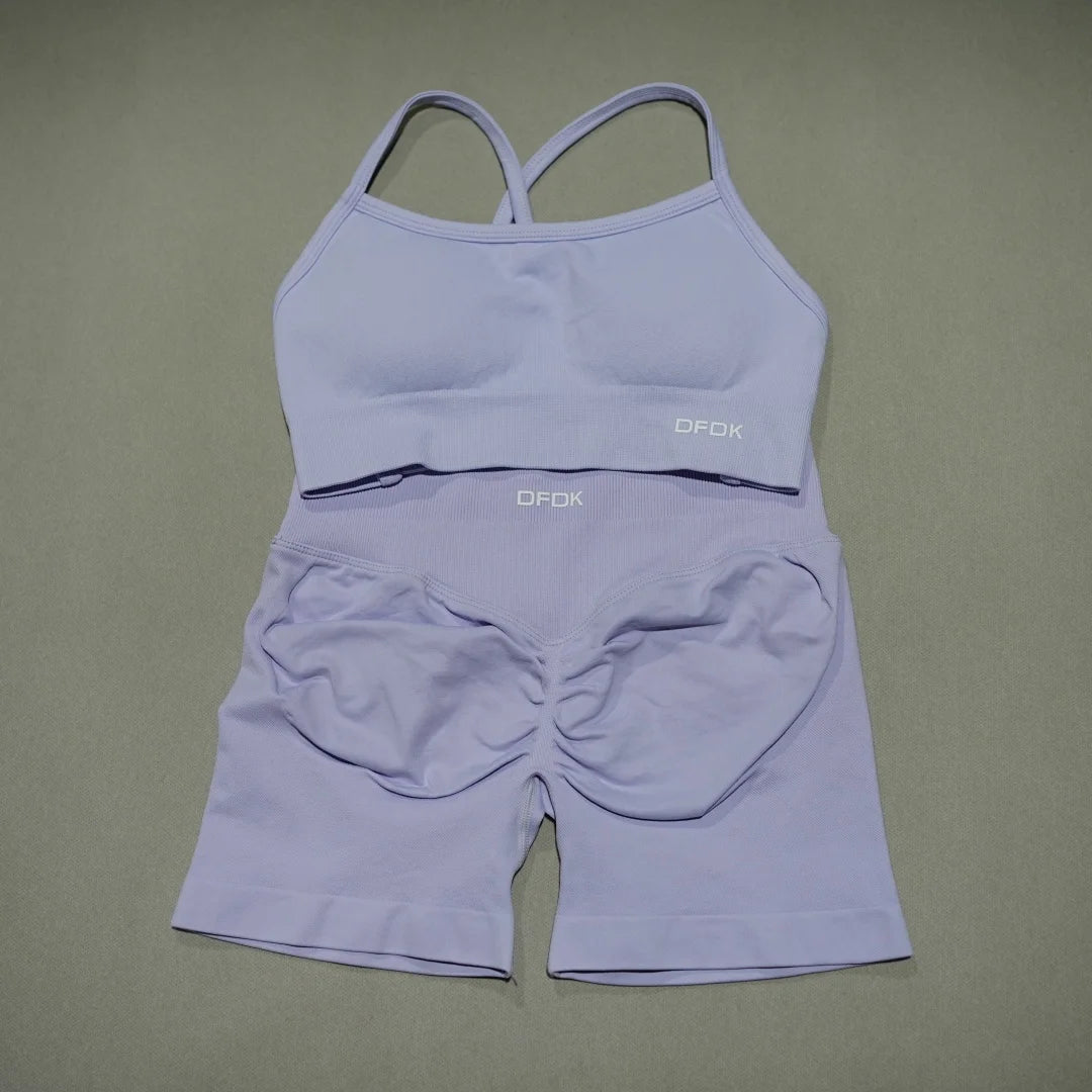 Women's Bra And Shorts Or Leggings Yoga Set
