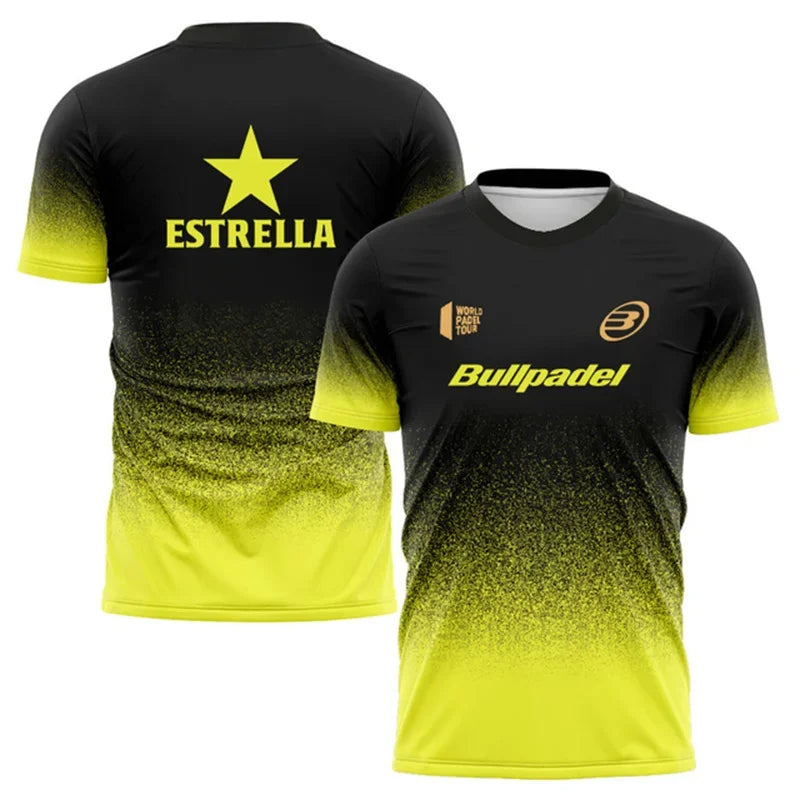 Gradient Padel Short Sleeve T-shirt For Sports Outfits