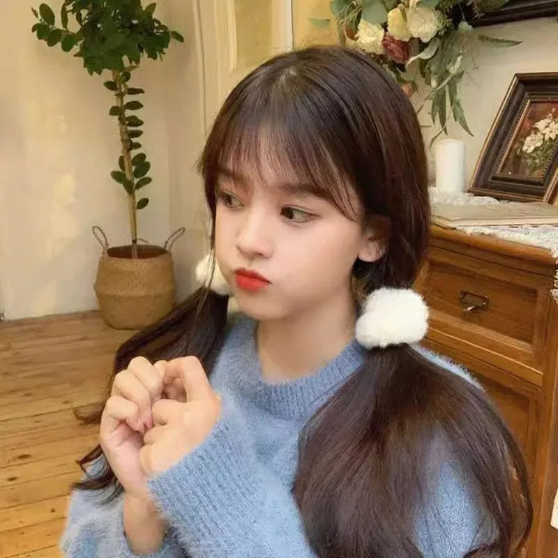 Fluffy Faux Fur Scrunchie Hair Band with Thick and Thin Options