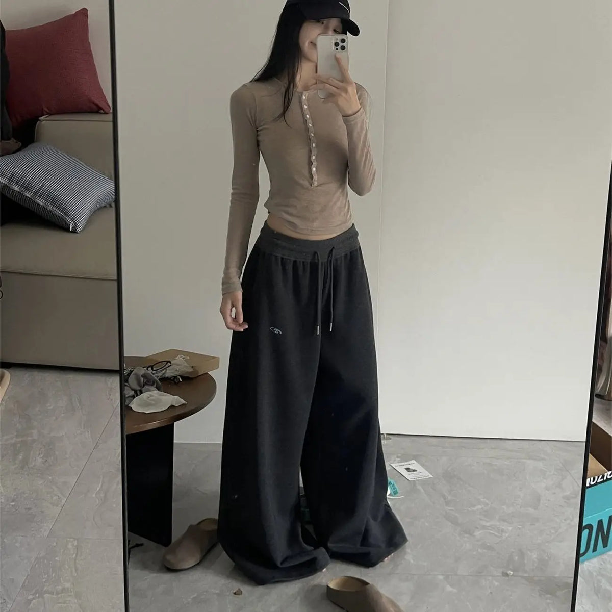 Full Length Wide Leg Casual Cargo Pants with Pockets
