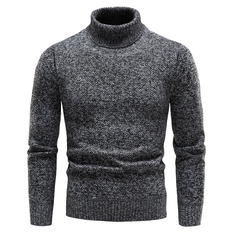 Men's Heathered Turtleneck Long Sleeve Knit Sweater