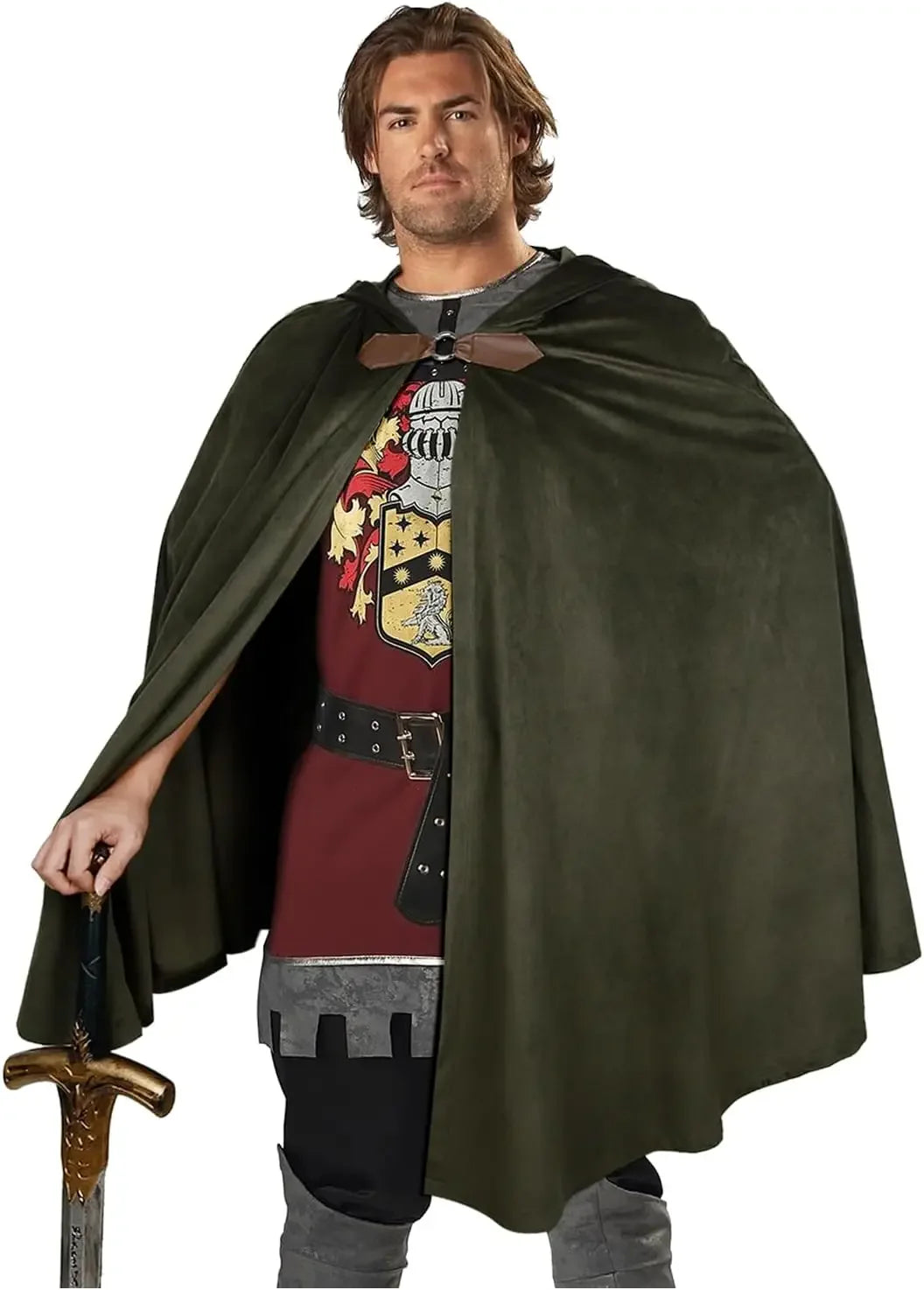 Velvet Hooded Clasp Front Cape for Layering over Outfits