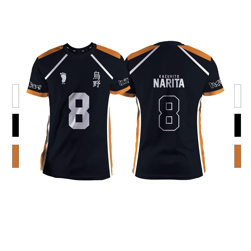 Anime Number Volleyball Short Sleeve T-shirt For Sports Outfits