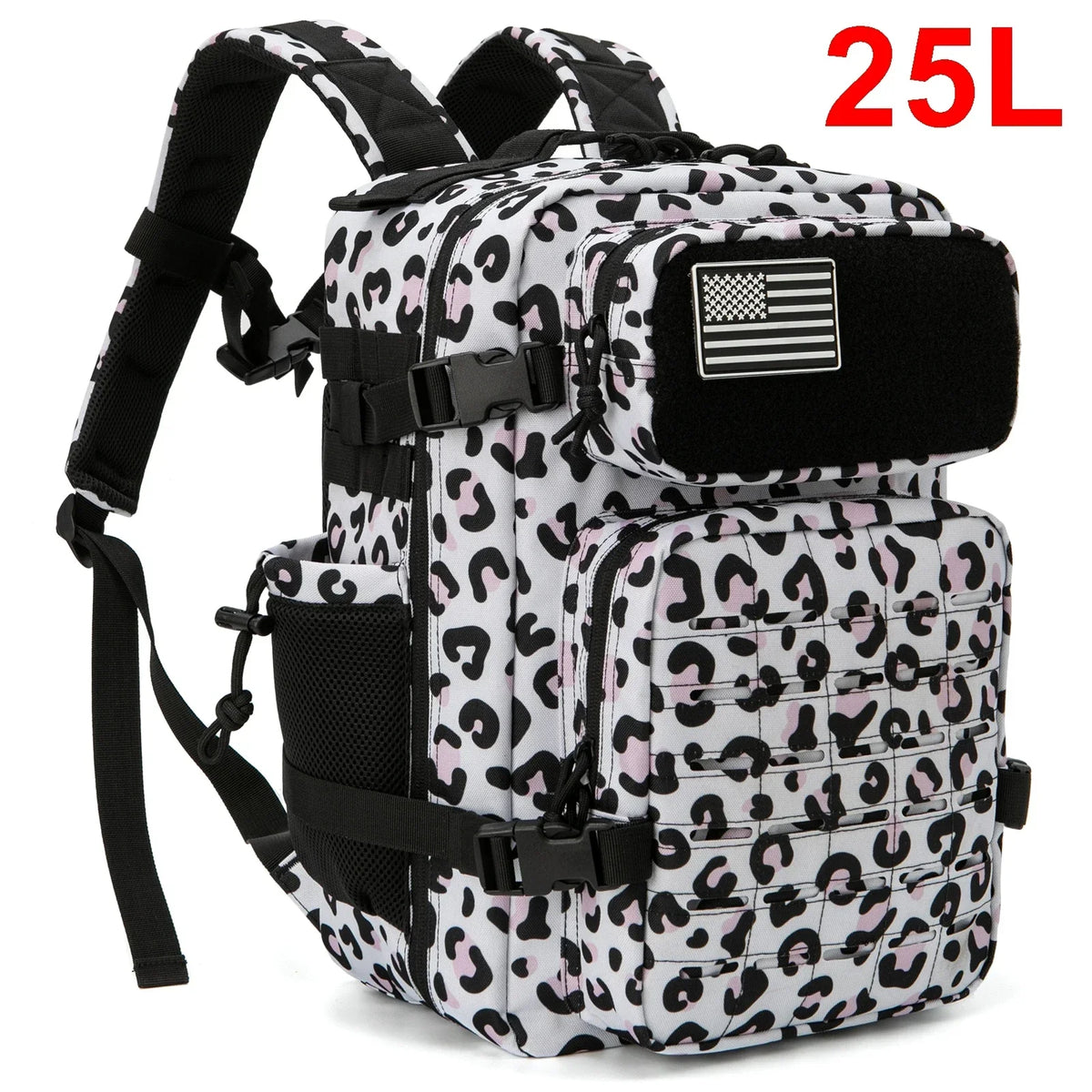 Tactical Backpack with Front Webbing and Separate Size-Labelled Colour Options