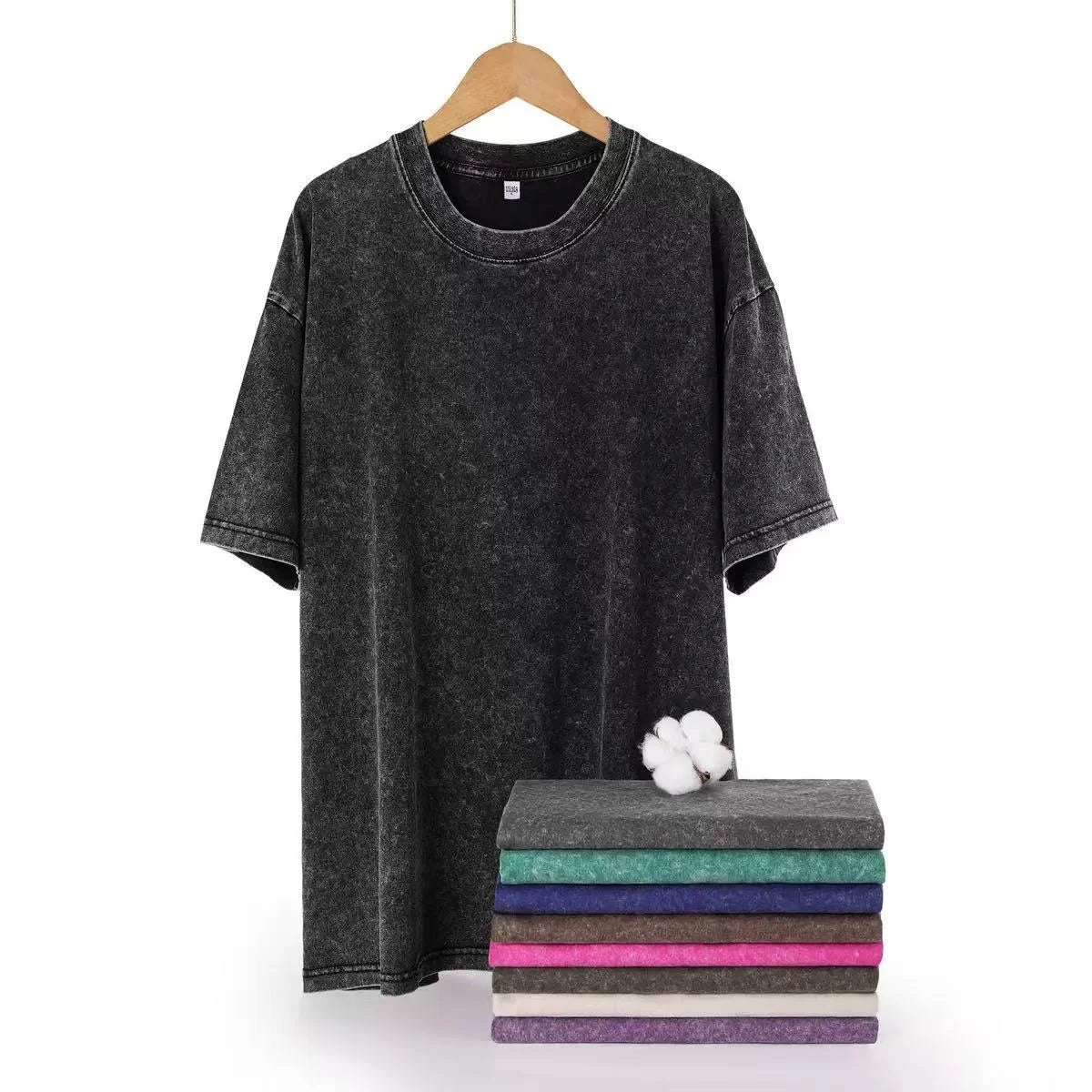 Solid Crew Neck Short Sleeve Loose Casual T Shirt