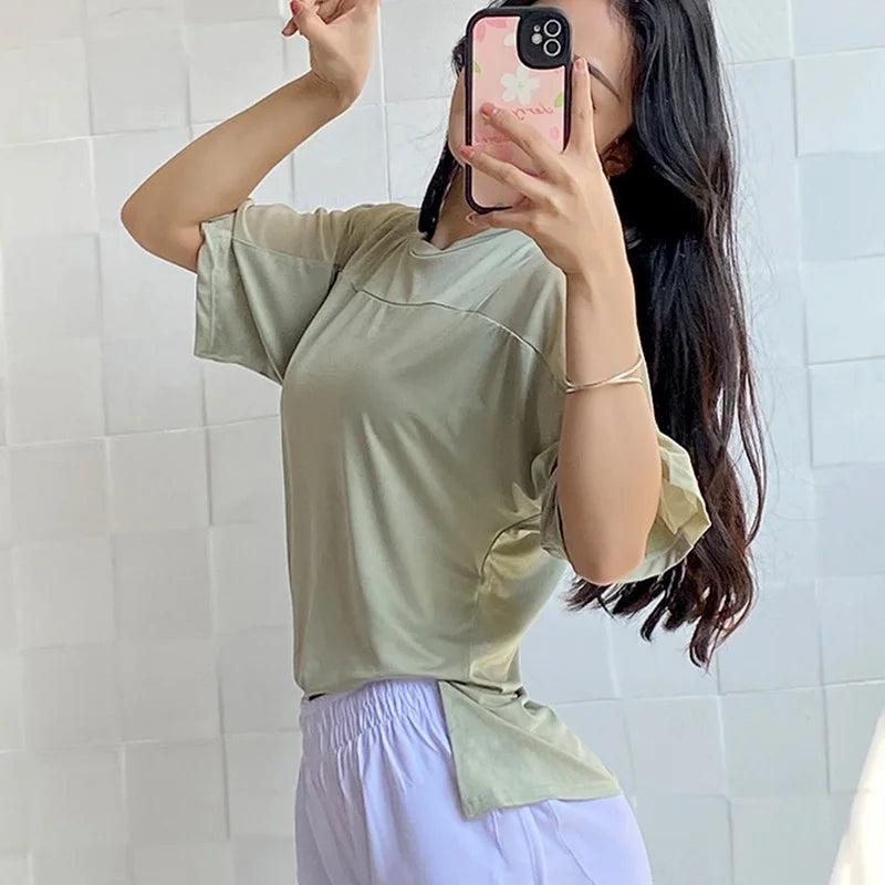 Women's Loose-Fit Short-Sleeve Workout T-Shirt
