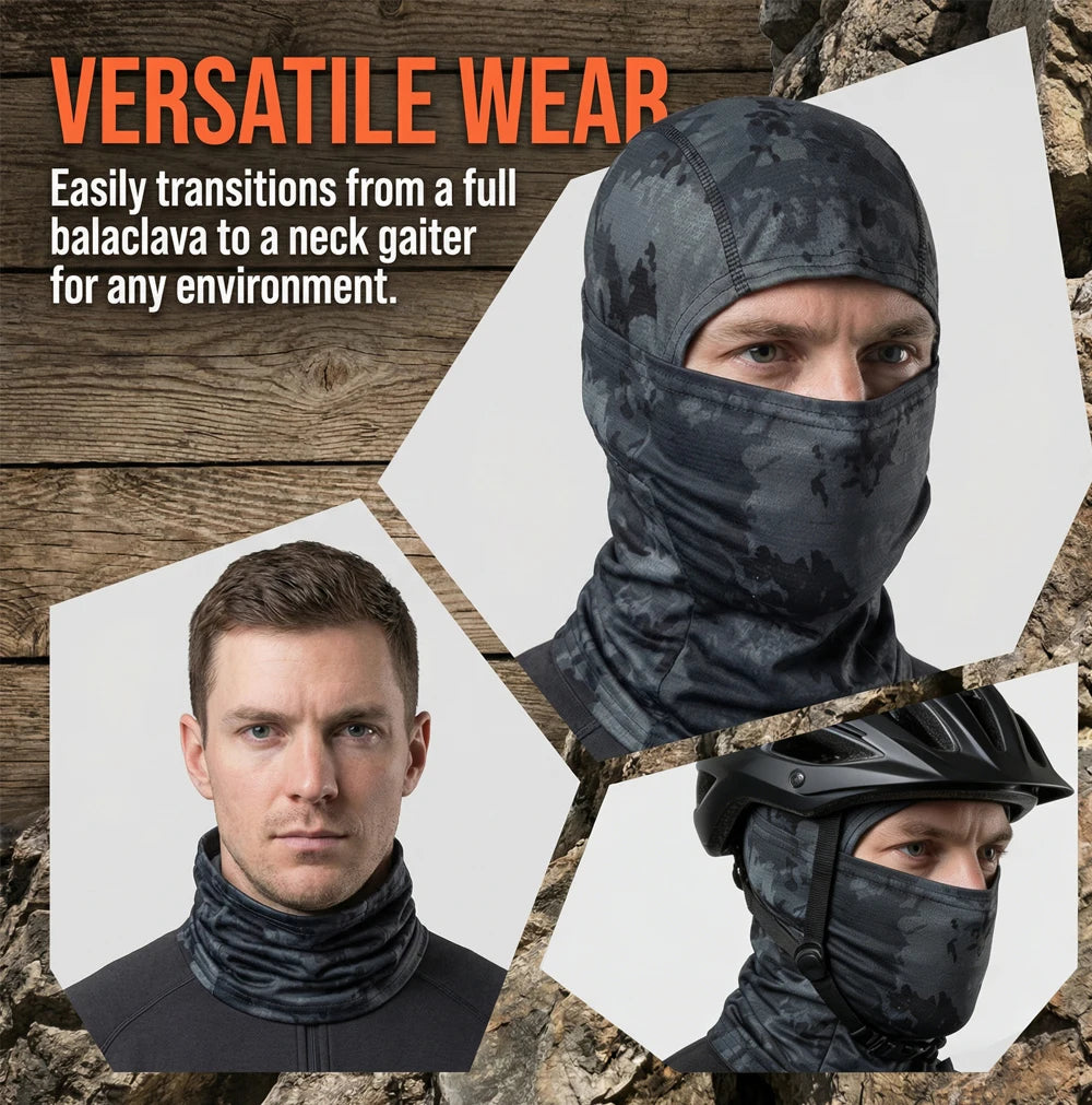 Full Face Balaclava Hood with Solid and Camouflage Options