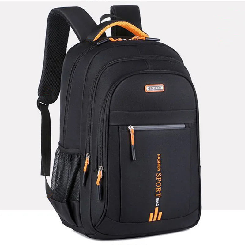 Multi Pocket Backpack with Contrasting Zippers and Carry Handle
