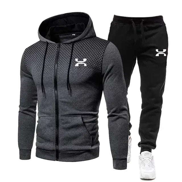 Long Sleeve Sports Sweatshirt and Jogger Pants Tracksuit Set