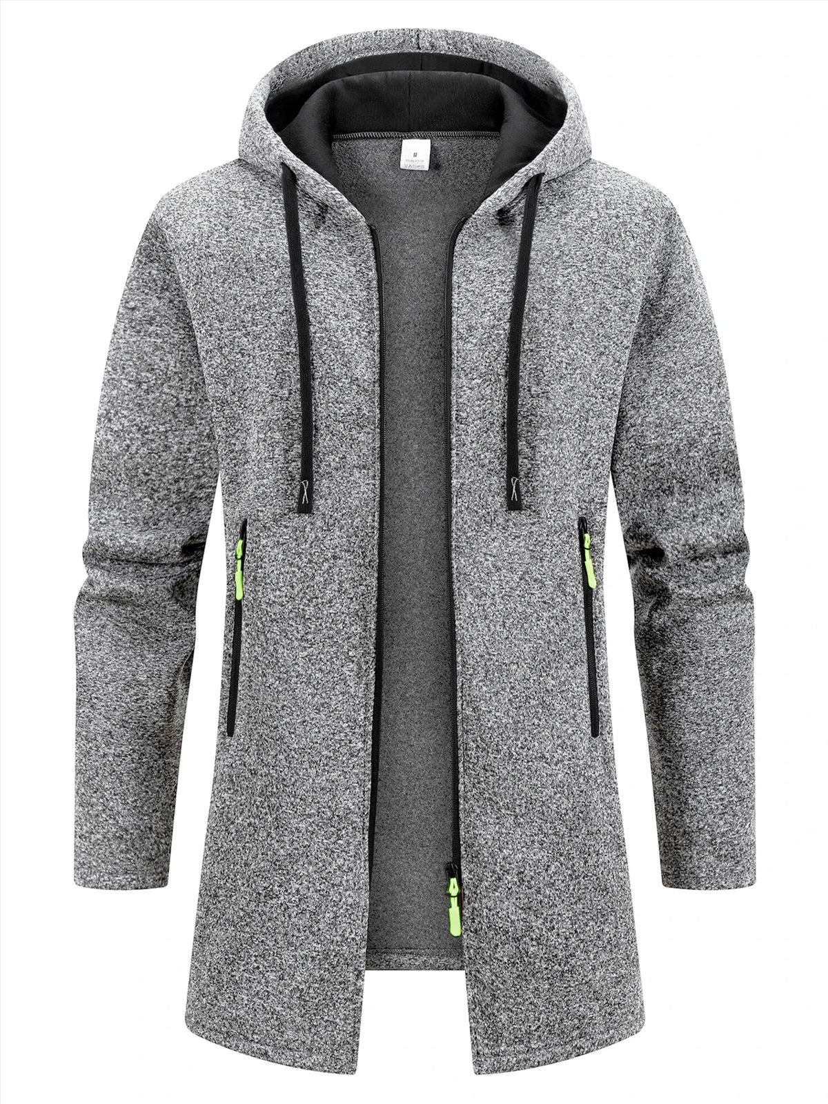 Long Sleeve Hooded Casual Coat with Extended Hem Silhouette
