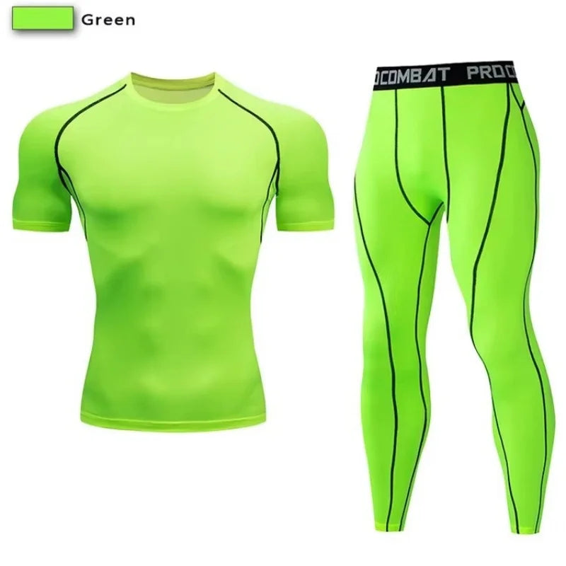 Men's Fitted Training Top and Leggings Set