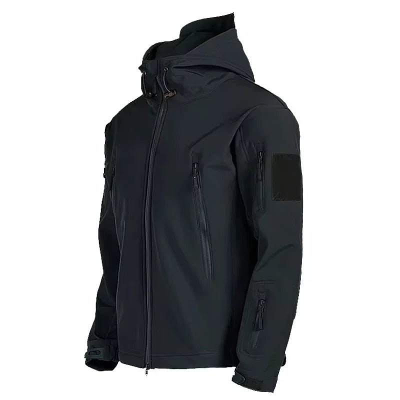 Men's Hooded Zip Front Pocket Jacket