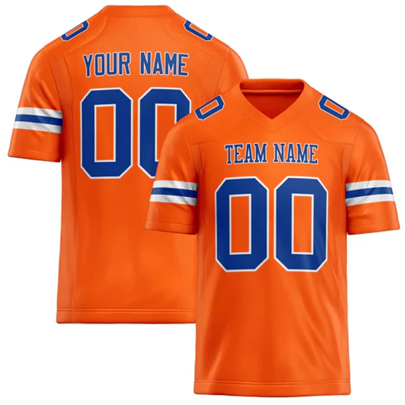 Orange Number Football Short Sleeve Jersey For Sports Outfits