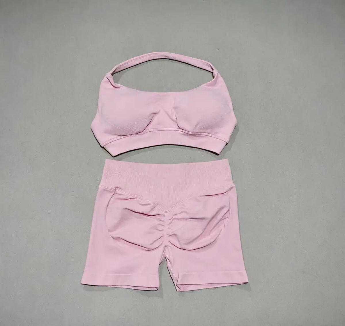 Women's Twist Halter Bra And Shorts Yoga Set